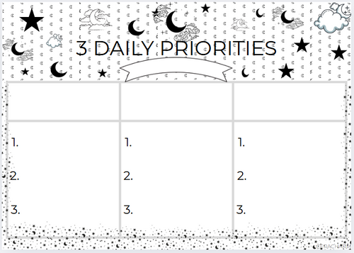 3 Daily Priorities Starry Night