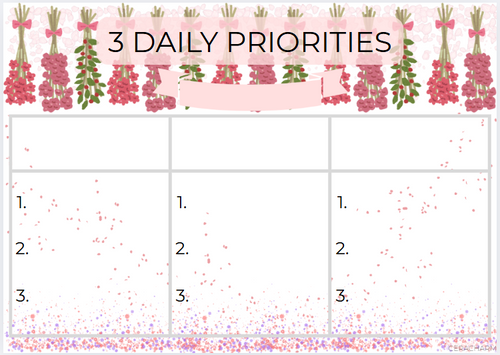 3 Daily Priorities - Floral