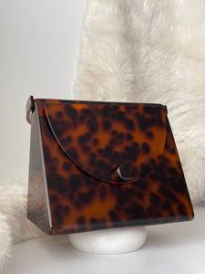 brown tortoise shell pattern acrylic bag