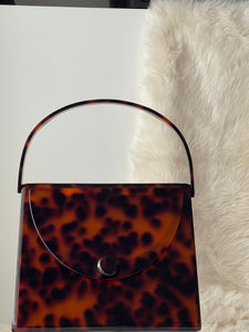 brown tortoise shell pattern acrylic bag